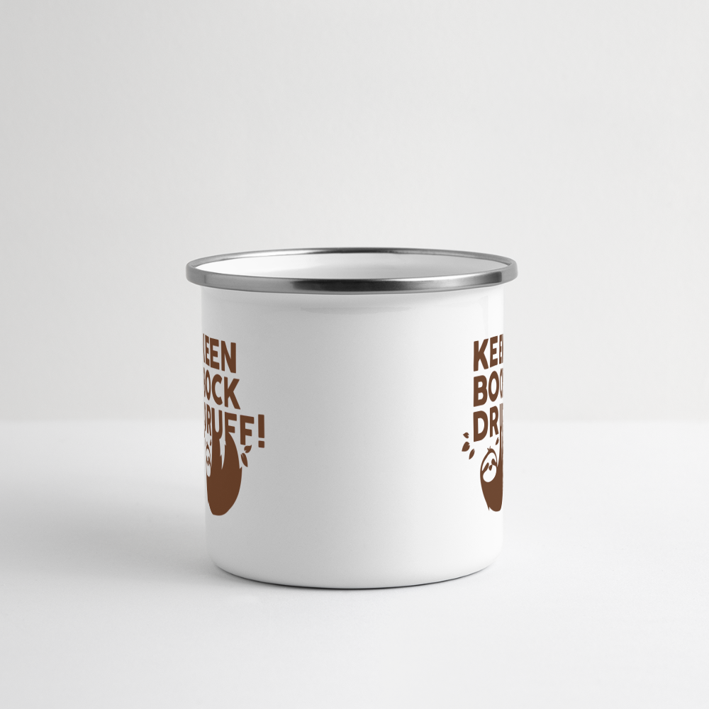 Keen Bock druff! - Emaille Tasse - Weiß