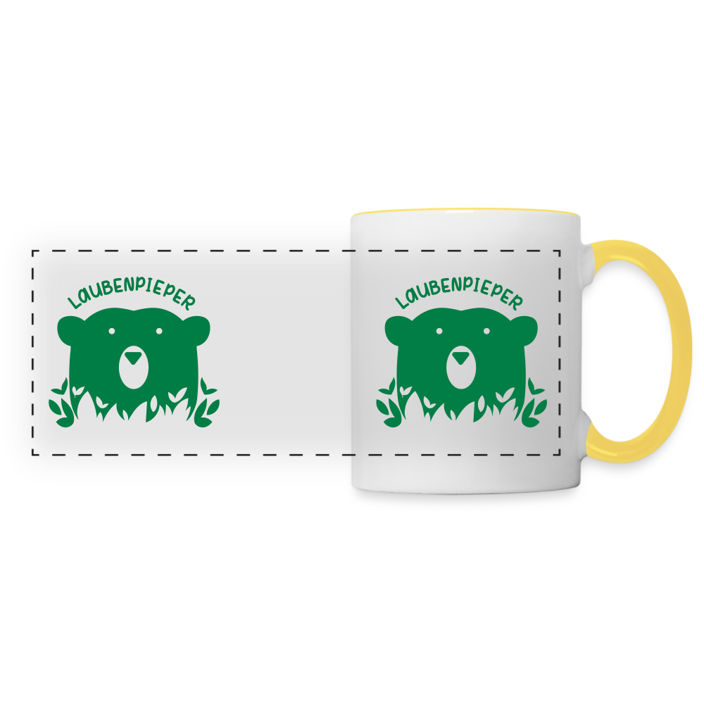 Laubenpieper - Tasse zweifarbig - Weiß/Gelb