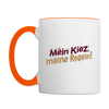 Mein Kiez, meine Regeln! - Tasse zweifarbig - Weiß/Orange