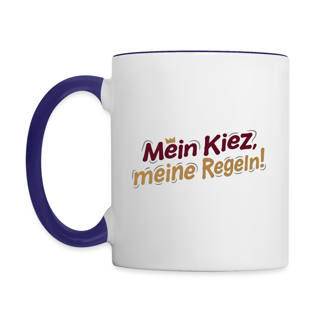Mein Kiez, meine Regeln! - Tasse zweifarbig - Weiß/Kobaltblau