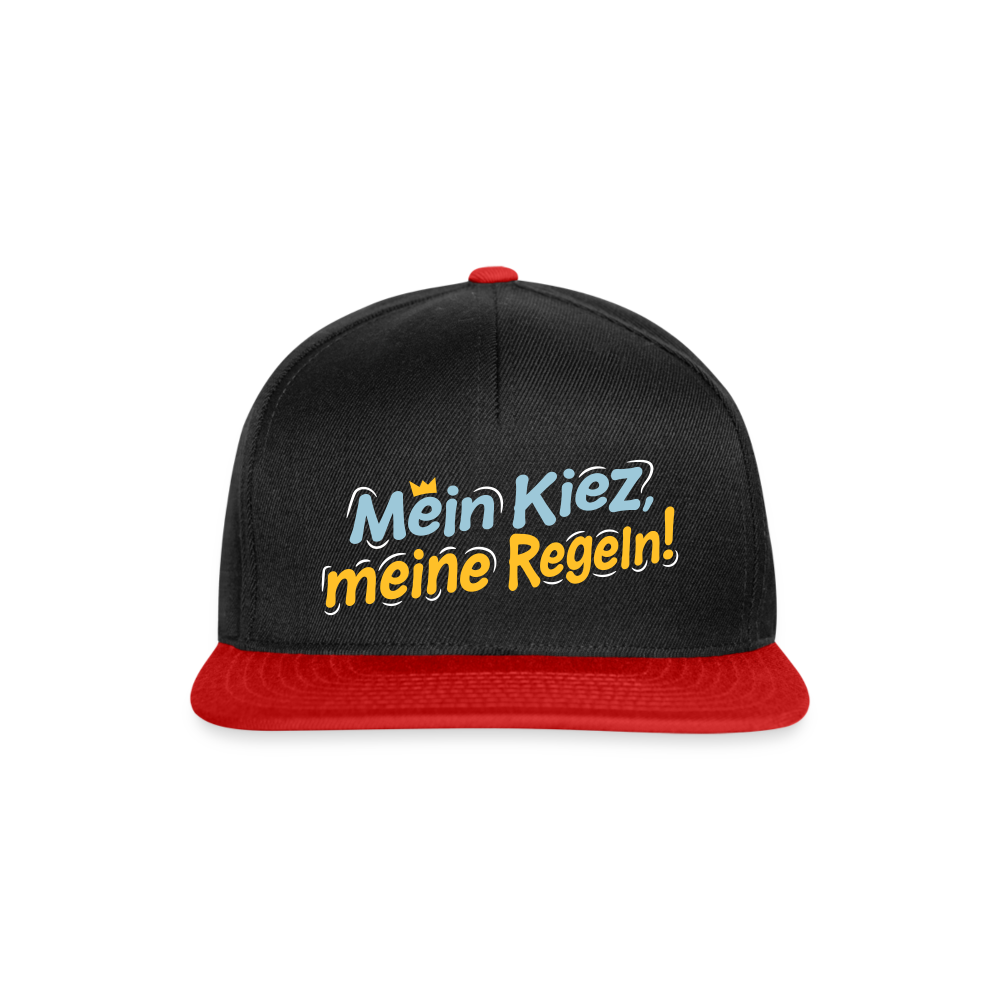 Mein Kiez, meine Regeln! - Snapback Cap - Schwarz/Rot