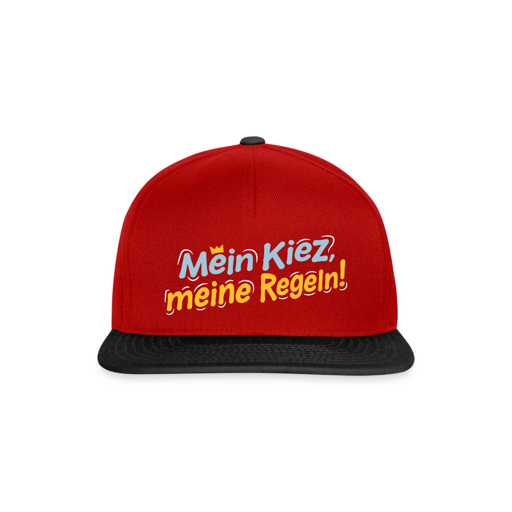 Mein Kiez, meine Regeln! - Snapback Cap - Rot/Schwarz