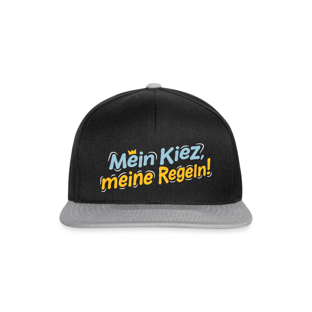 Mein Kiez, meine Regeln! - Snapback Cap - Schwarz/Grau