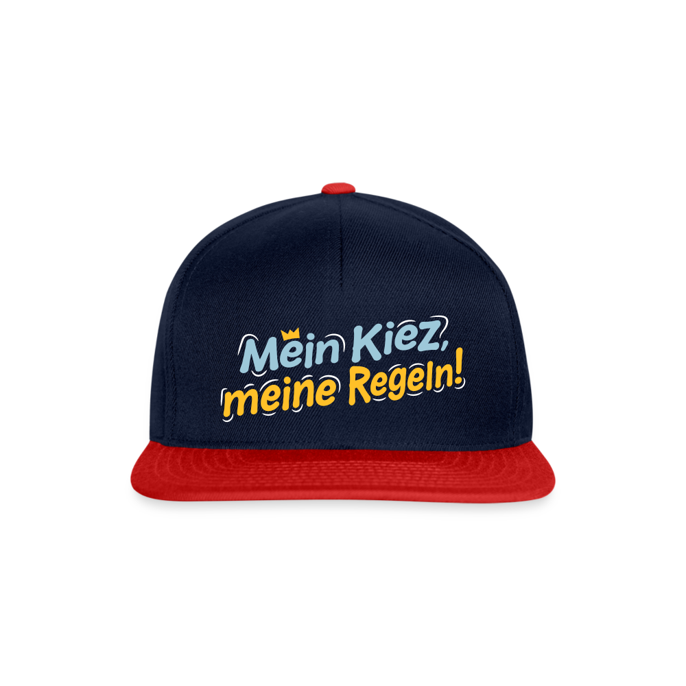 Mein Kiez, meine Regeln! - Snapback Cap - Navy/Rot