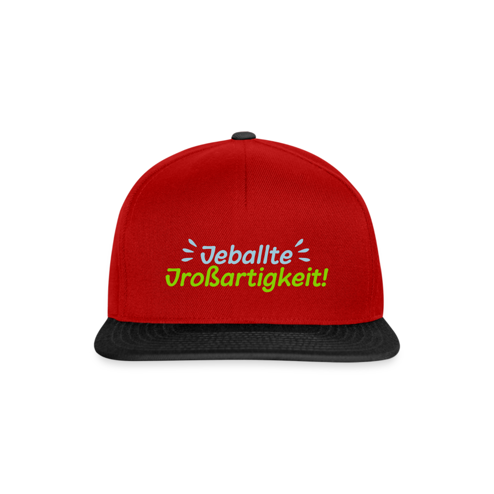 Jeballte Jroßartigkeit! - Snapback Cap - Rot/Schwarz