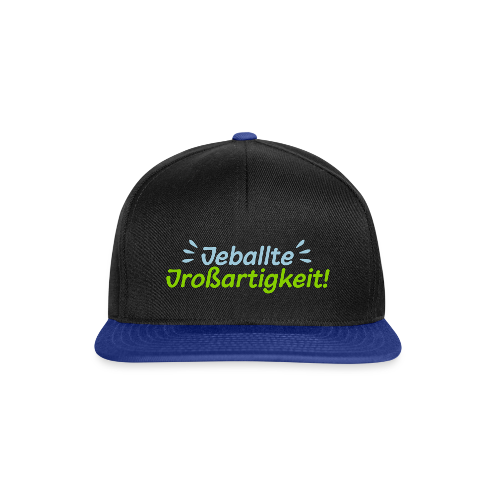 Jeballte Jroßartigkeit! - Snapback Cap - Schwarz/Königsblau