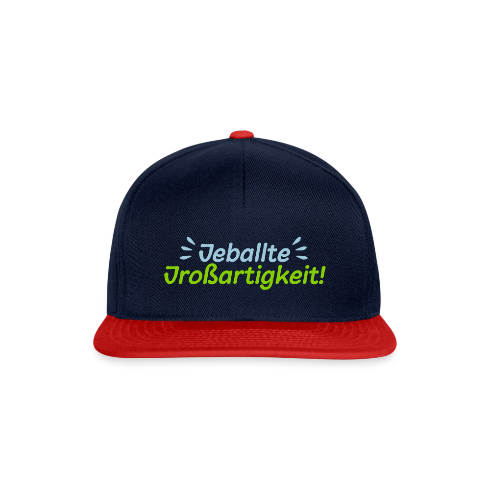 Jeballte Jroßartigkeit! - Snapback Cap - Navy/Rot