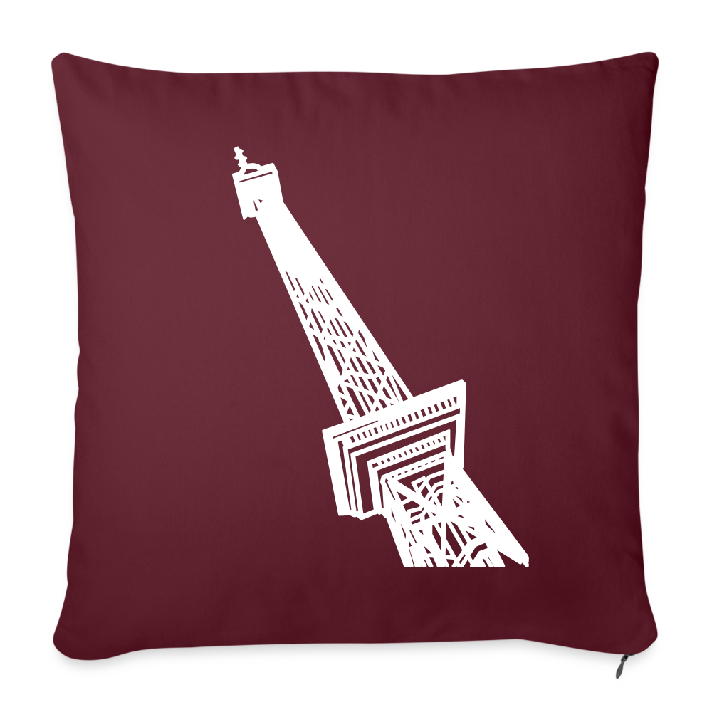 Der Funkturm - Sofakissen mit Füllung (45 x 45 cm) - Burgunderrot