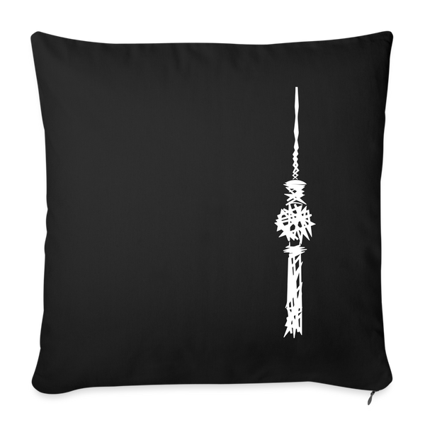 Fernsehturm Zick zack - Sofakissen mit Füllung (45 x 45 cm) - Schwarz