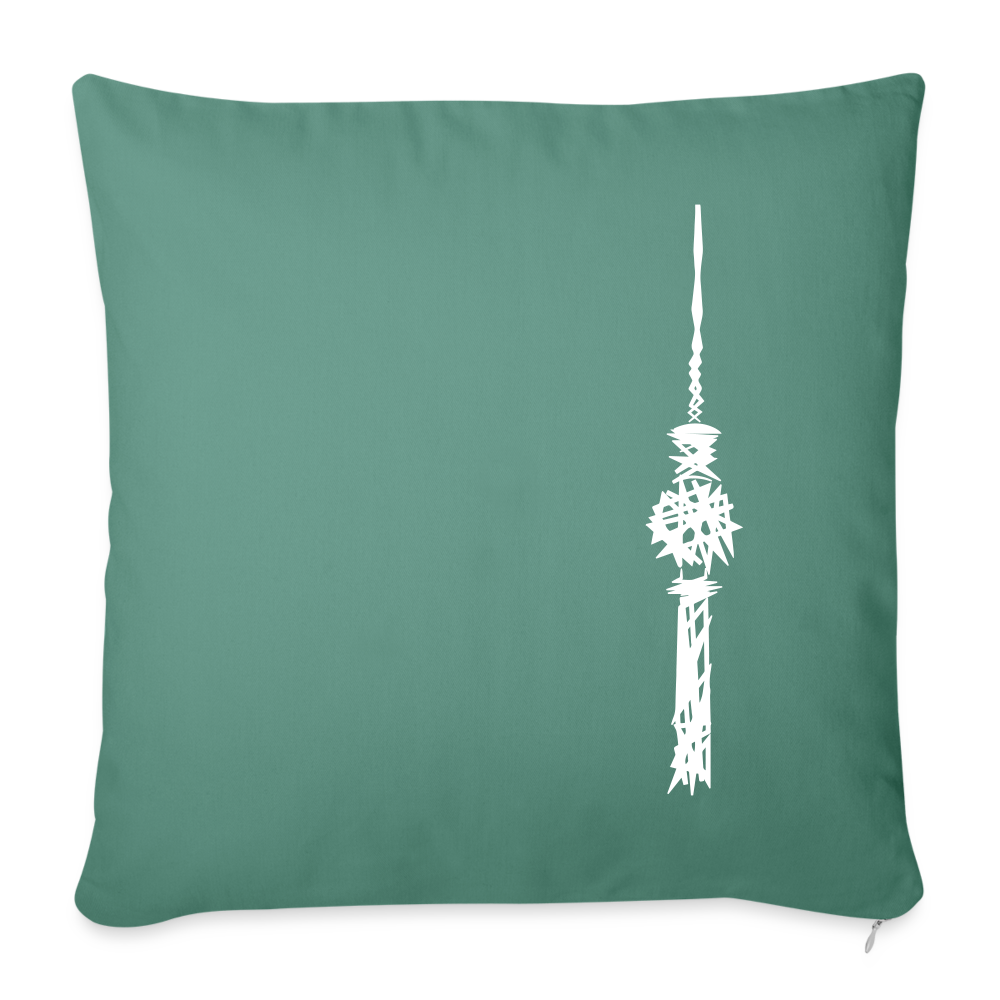 Fernsehturm Zick zack - Sofakissen mit Füllung (45 x 45 cm) - Tanngrün