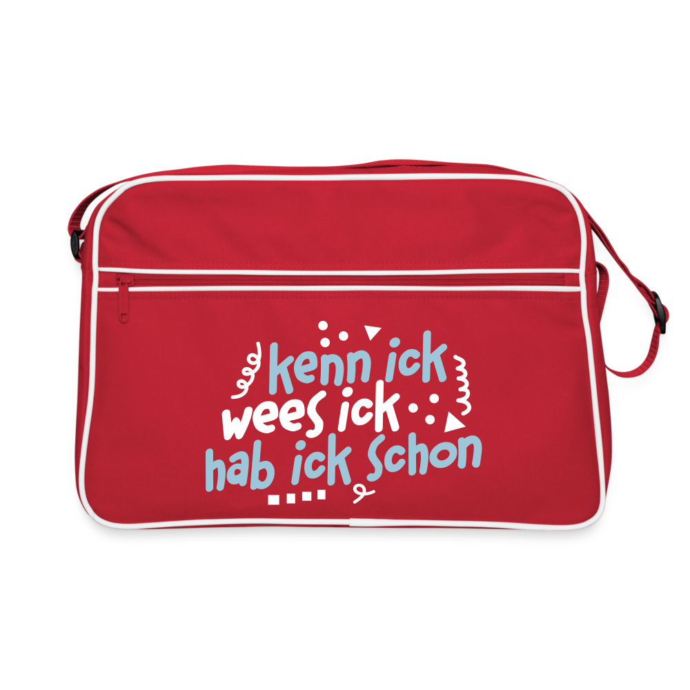 kenn ick wees ick hab ick schon - Retro Tasche - Rot/Weiß