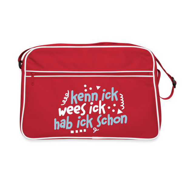 kenn ick wees ick hab ick schon - Retro Tasche - Rot/Weiß