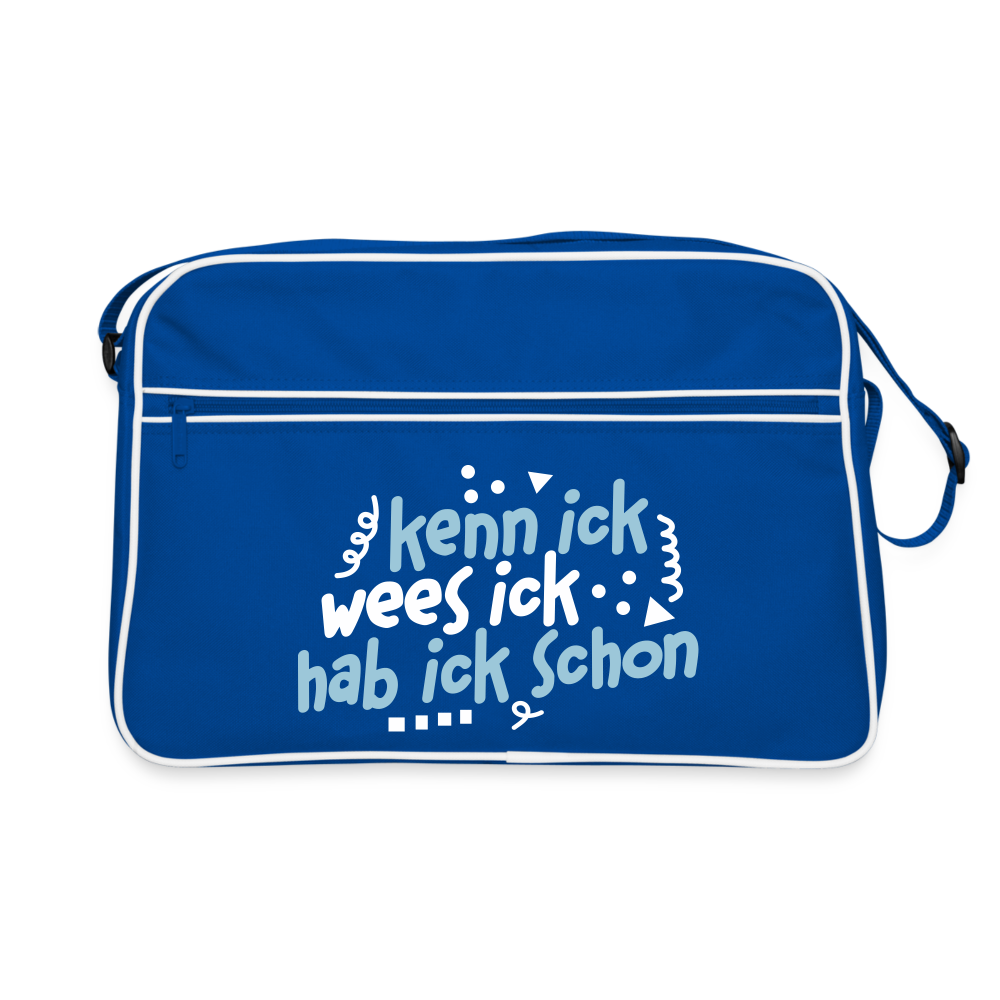 kenn ick wees ick hab ick schon - Retro Tasche - Blau/Weiß