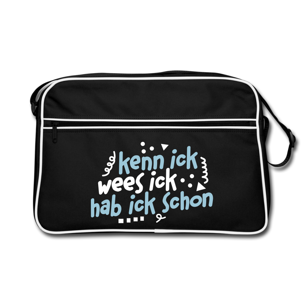 kenn ick wees ick hab ick schon - Retro Tasche - Schwarz/Weiß