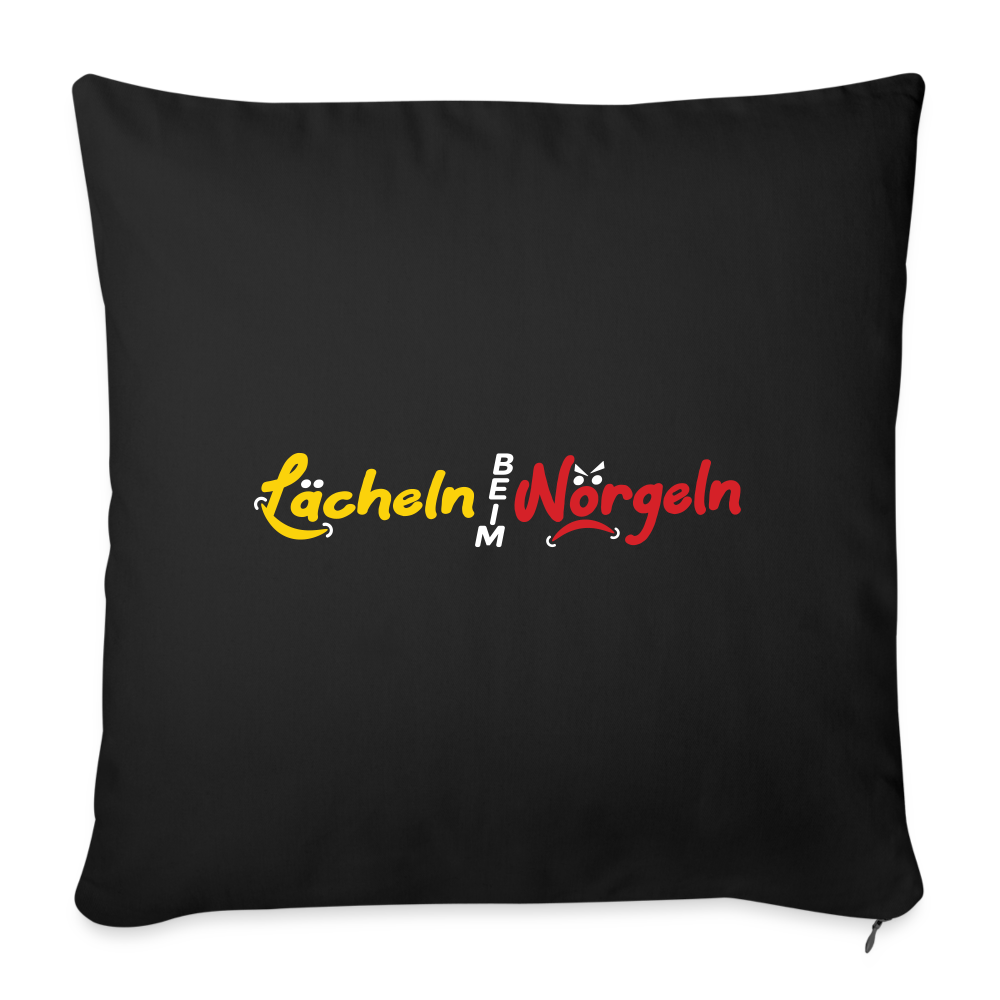 Lächeln beim Nörgeln - Sofakissen mit Füllung (45 x 45 cm) - Schwarz