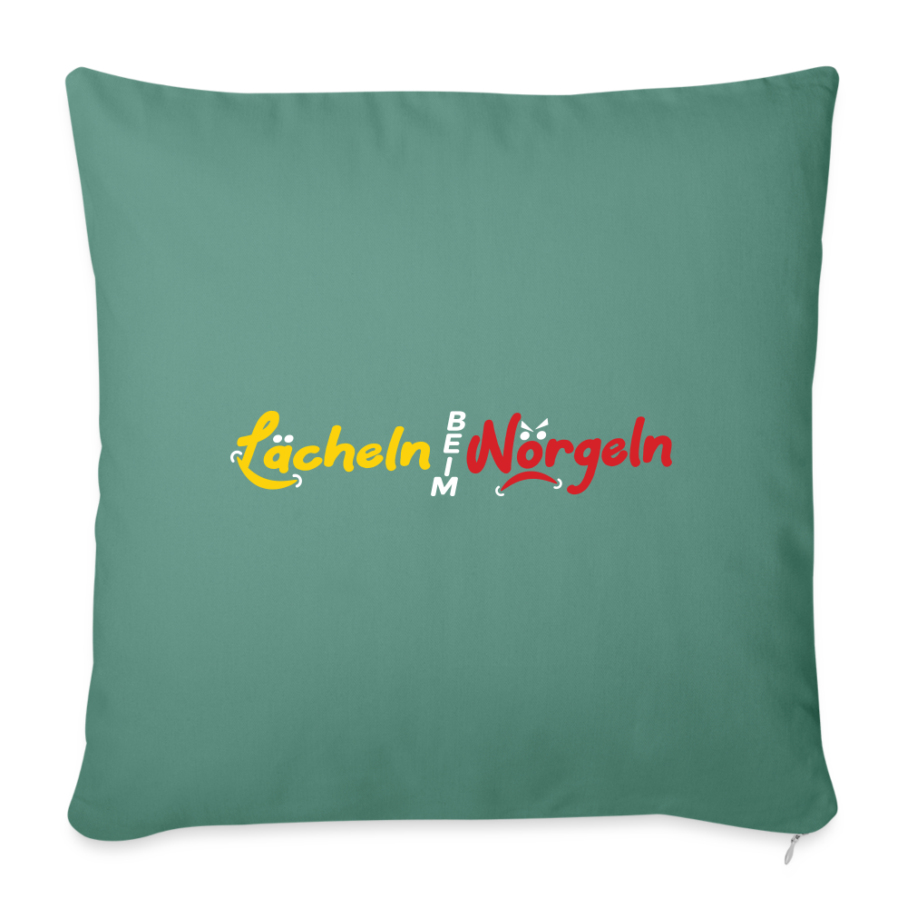 Lächeln beim Nörgeln - Sofakissen mit Füllung (45 x 45 cm) - Tanngrün