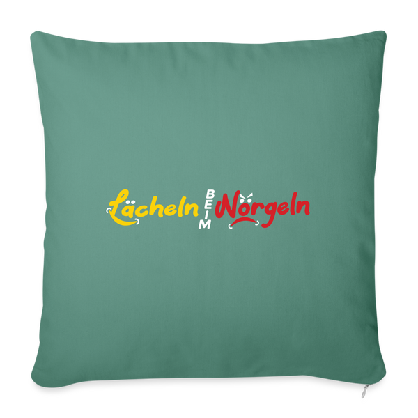 Lächeln beim Nörgeln - Sofakissen mit Füllung (45 x 45 cm) - Tanngrün