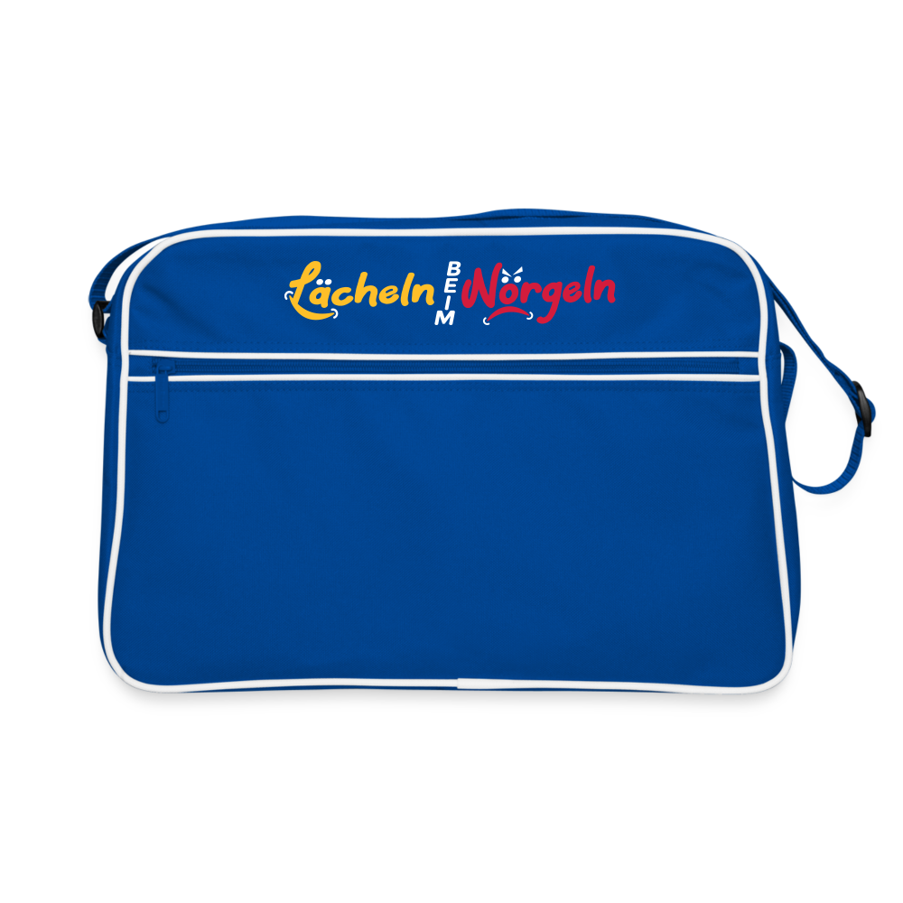 Lächeln beim Nörgeln - Retro Tasche - Blau/Weiß