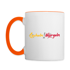 Lächeln beim Nörgeln - Tasse zweifarbig