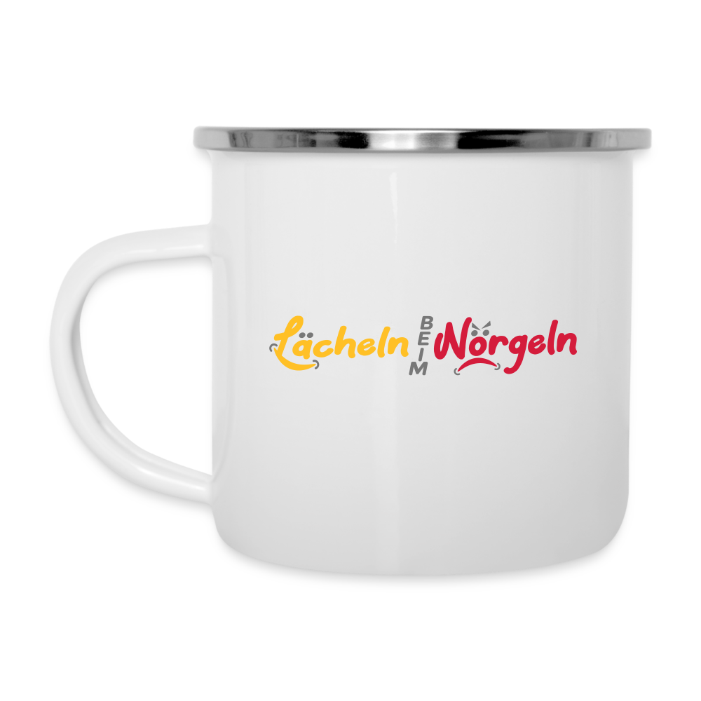 Lächeln beim Nörgeln - Emaille Tasse