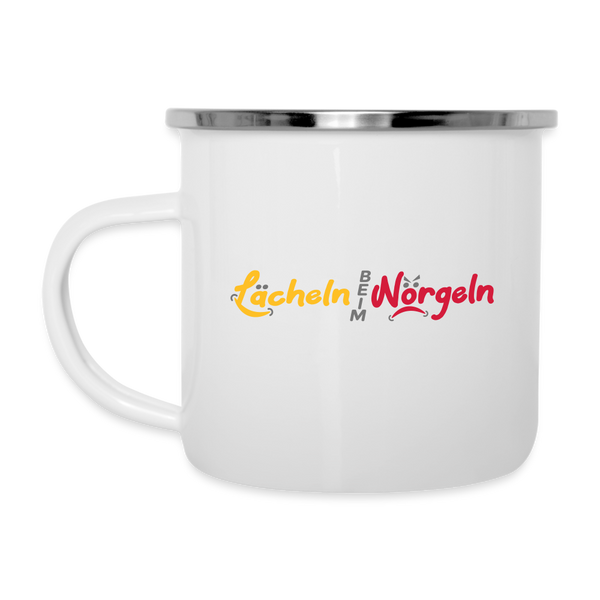 Lächeln beim Nörgeln - Emaille Tasse