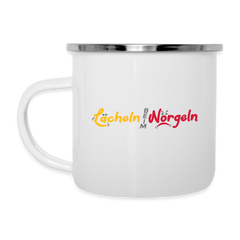 Lächeln beim Nörgeln - Emaille Tasse