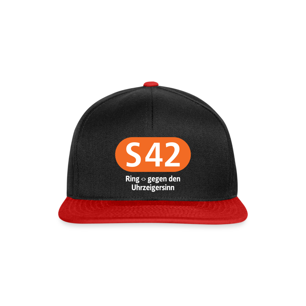S42 - Snapback Cap - Schwarz/Rot