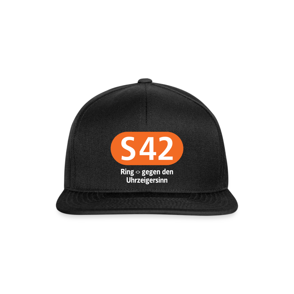 S42 - Snapback Cap - Schwarz/Schwarz