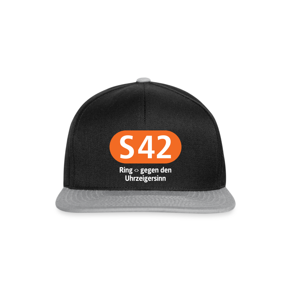 S42 - Snapback Cap - Schwarz/Grau