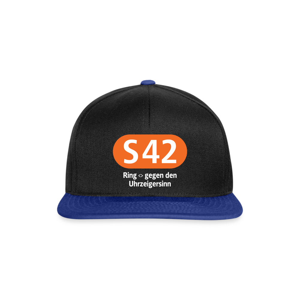 S42 - Snapback Cap - Schwarz/Königsblau
