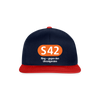 S42 - Snapback Cap - Navy/Rot