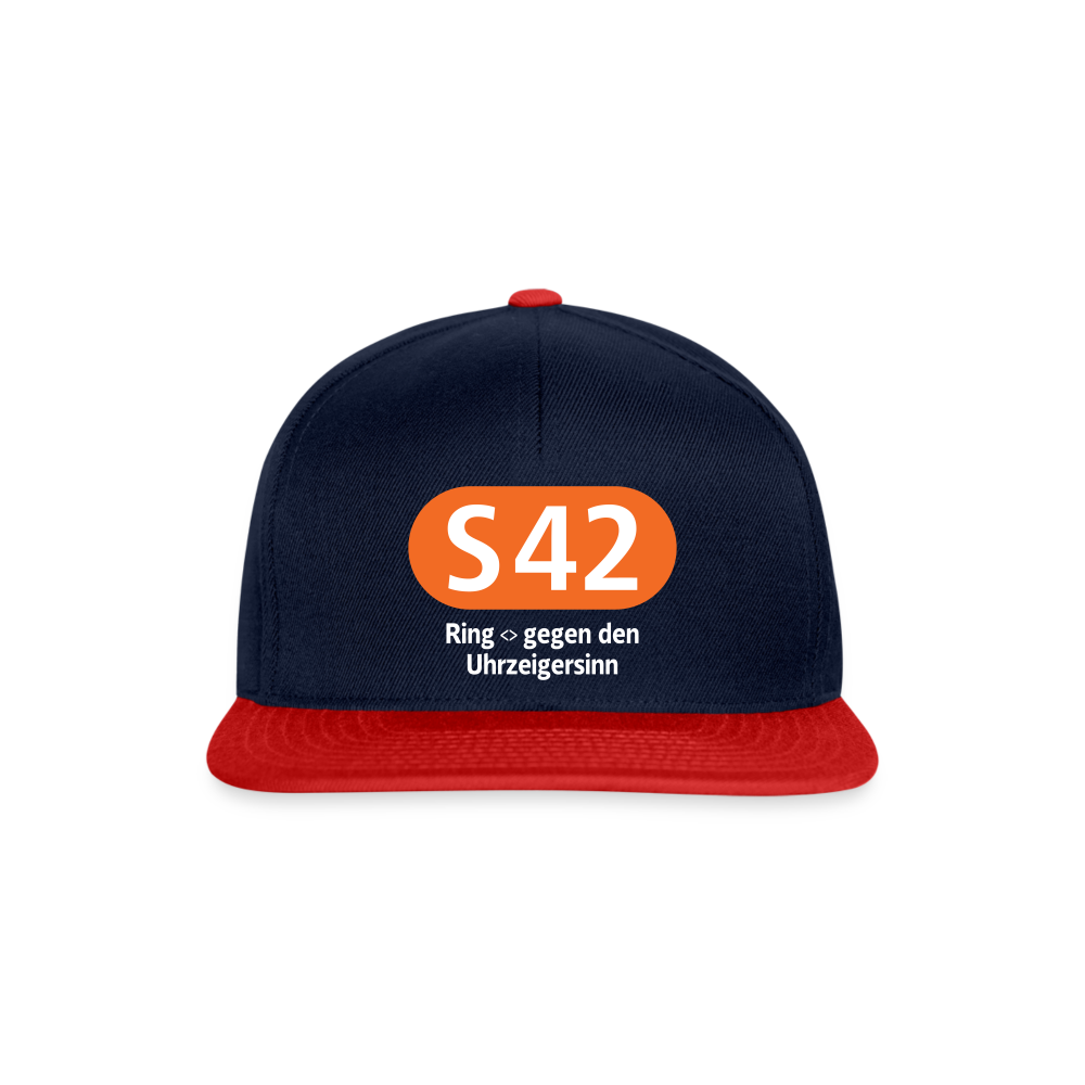 S42 - Snapback Cap - Navy/Rot