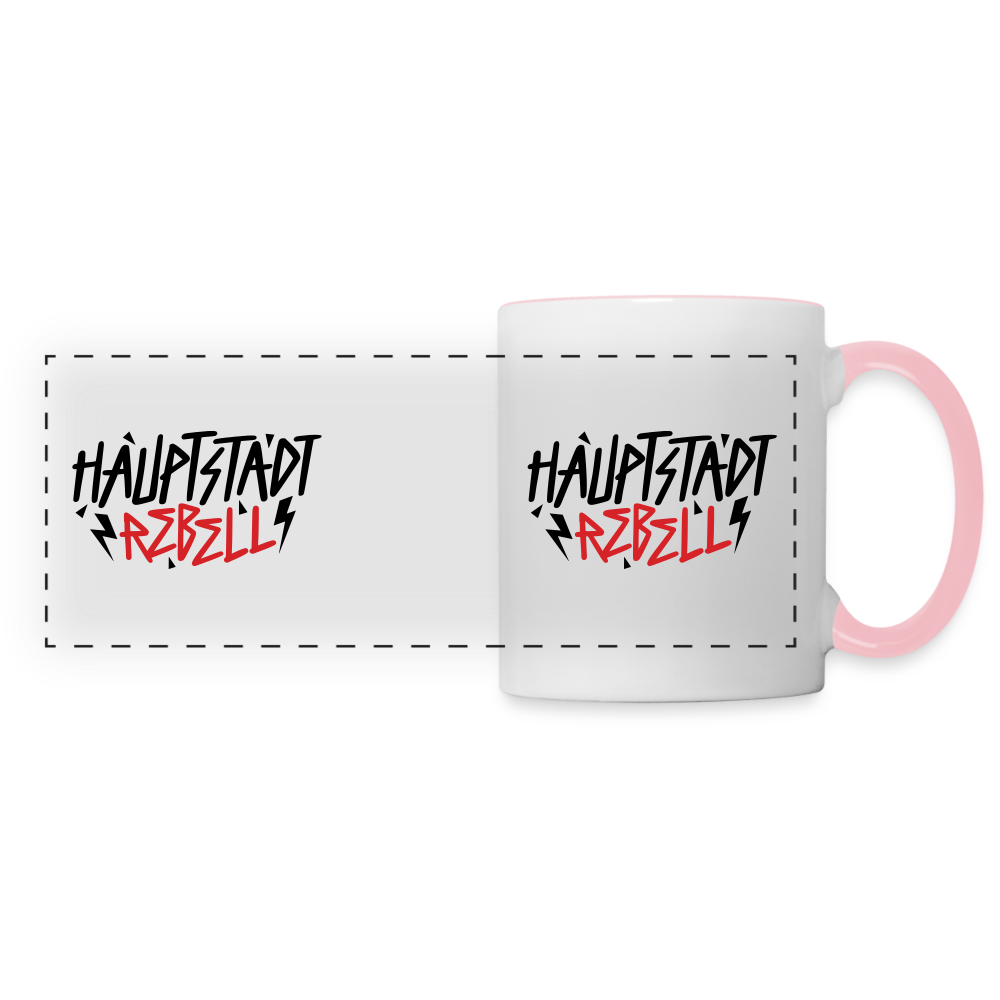 Haupstadt Rebell - Tasse zweifarbig - Weiß/Pink