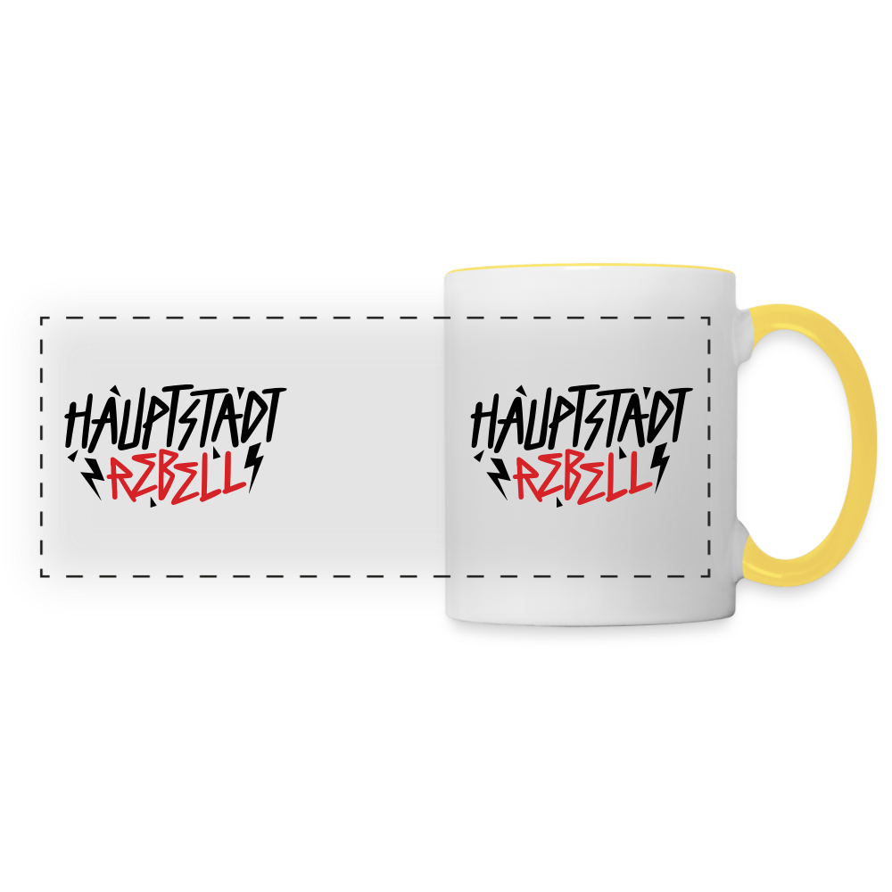 Haupstadt Rebell - Tasse zweifarbig - Weiß/Gelb