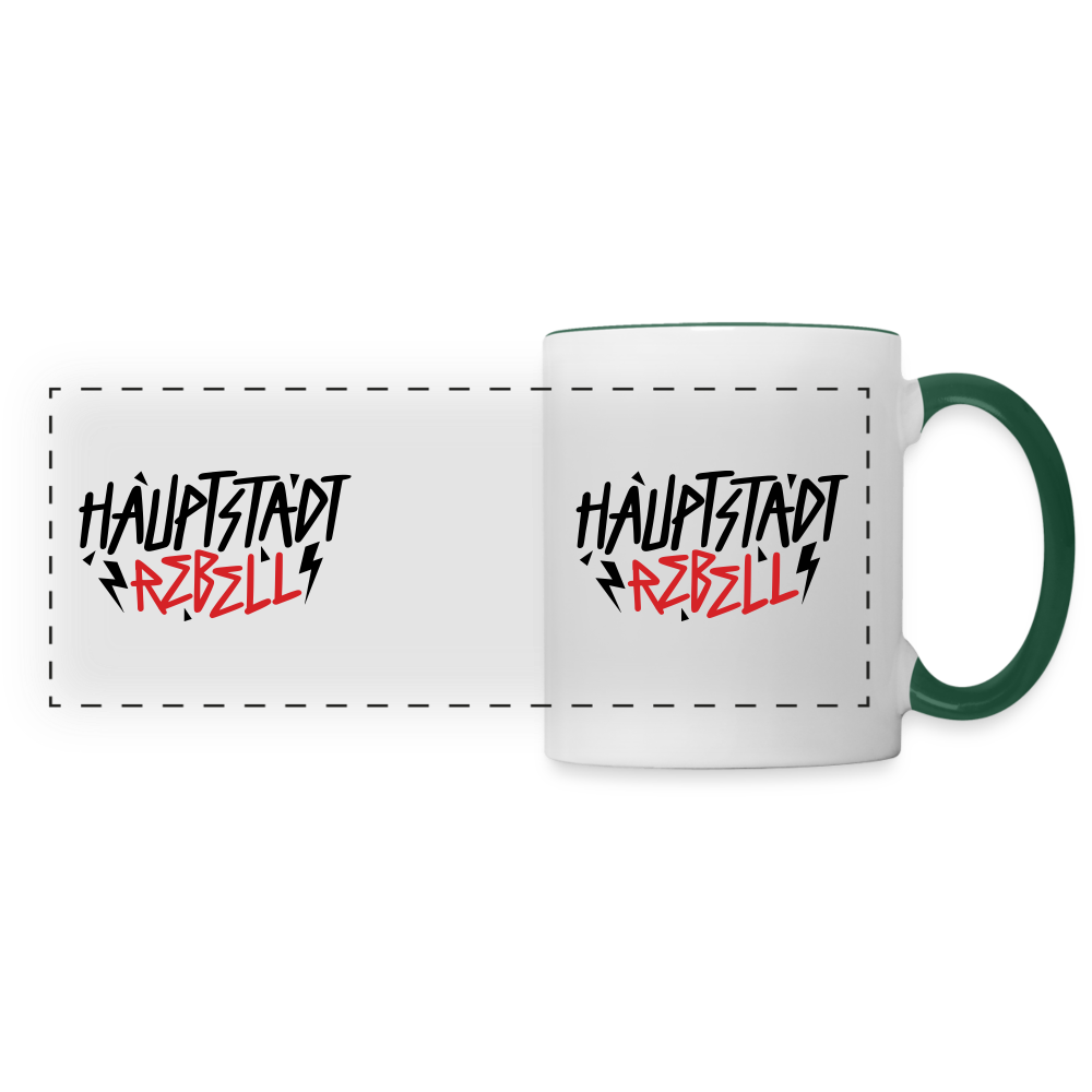 Haupstadt Rebell - Tasse zweifarbig - Weiß/Dunkelgrün