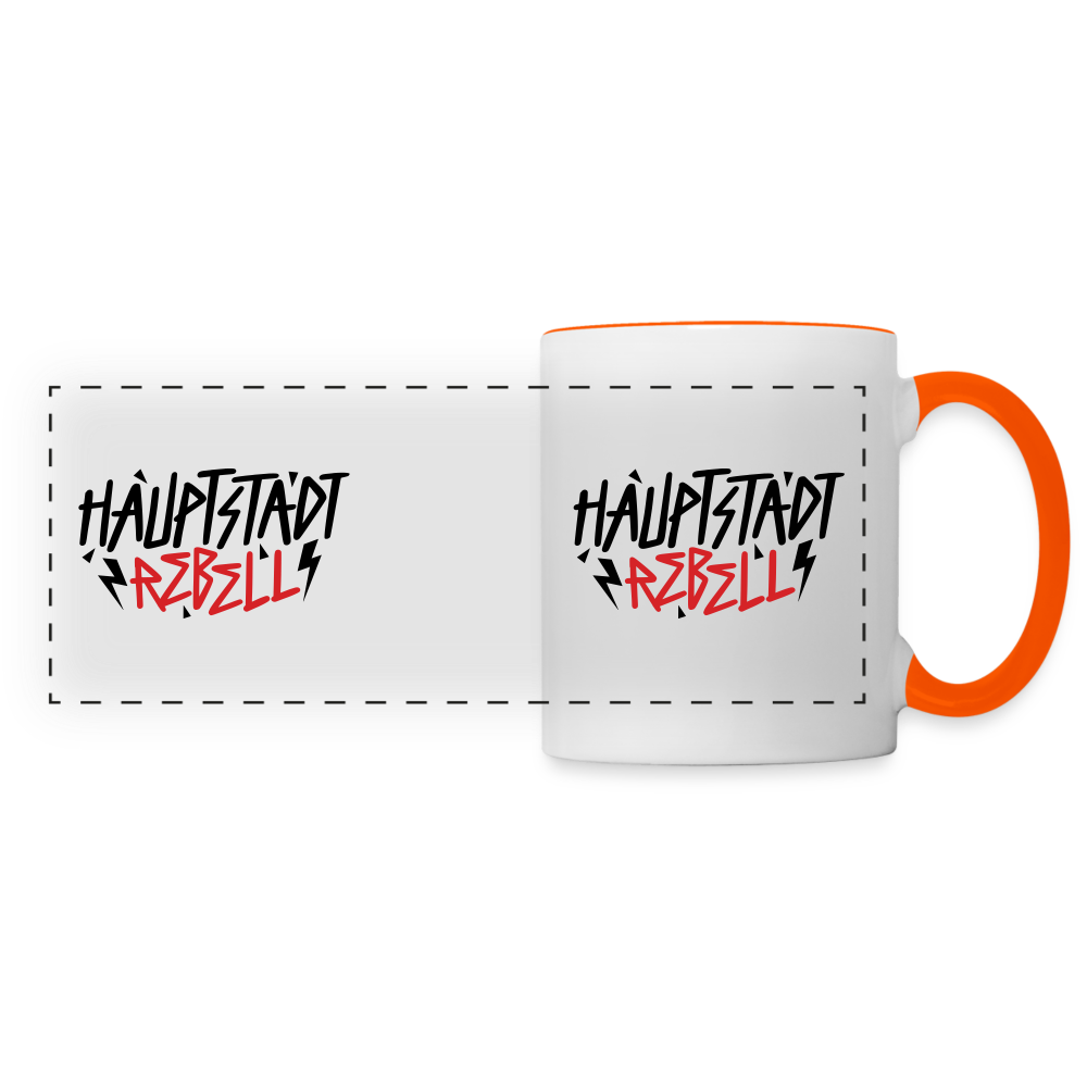 Haupstadt Rebell - Tasse zweifarbig - Weiß/Orange