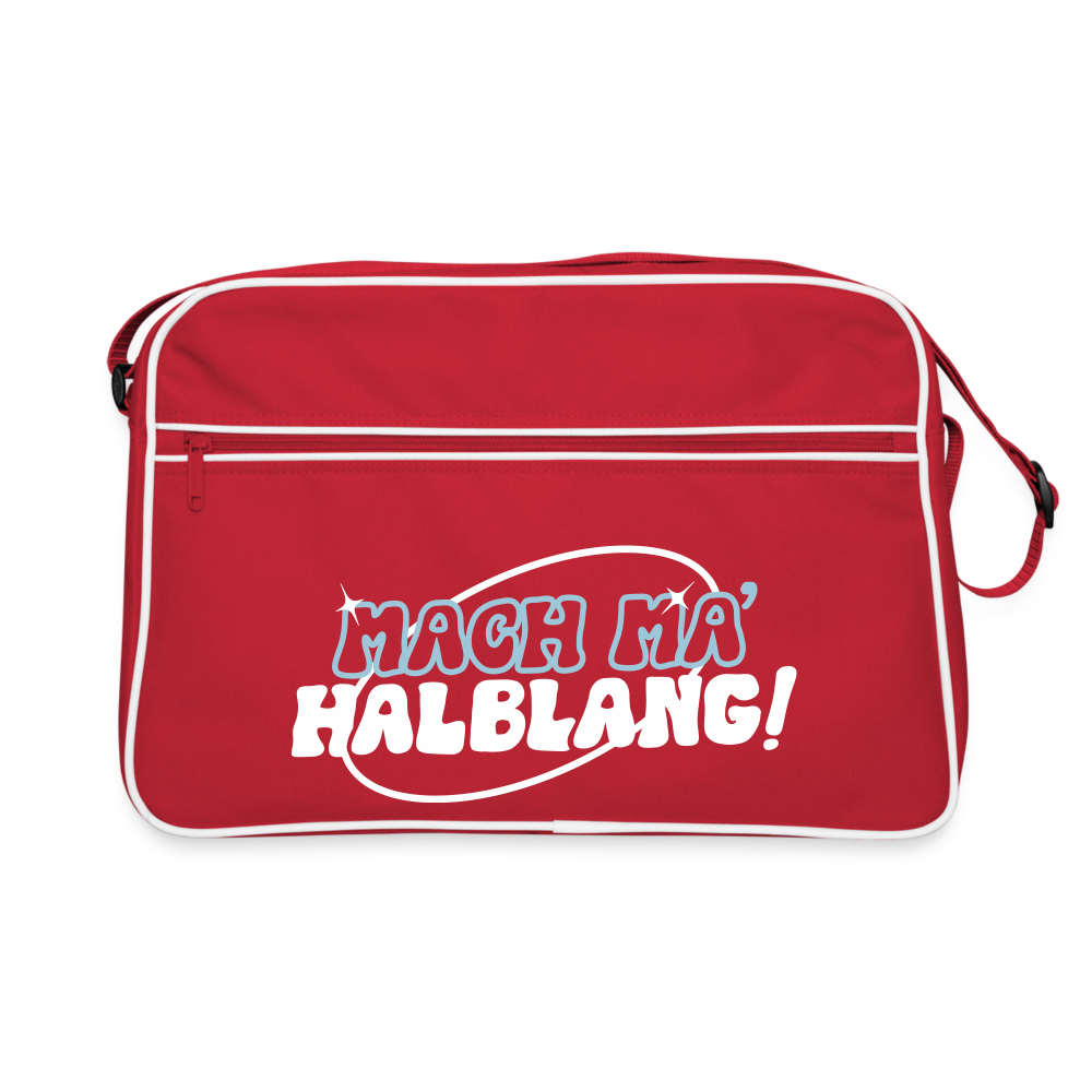 Mach ma’ halblang! - Retro Tasche - Rot/Weiß
