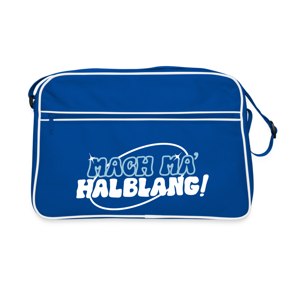 Mach ma’ halblang! - Retro Tasche - Blau/Weiß