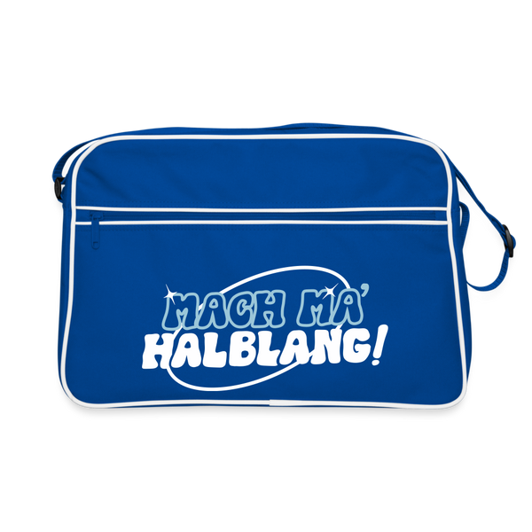 Mach ma’ halblang! - Retro Tasche - Blau/Weiß