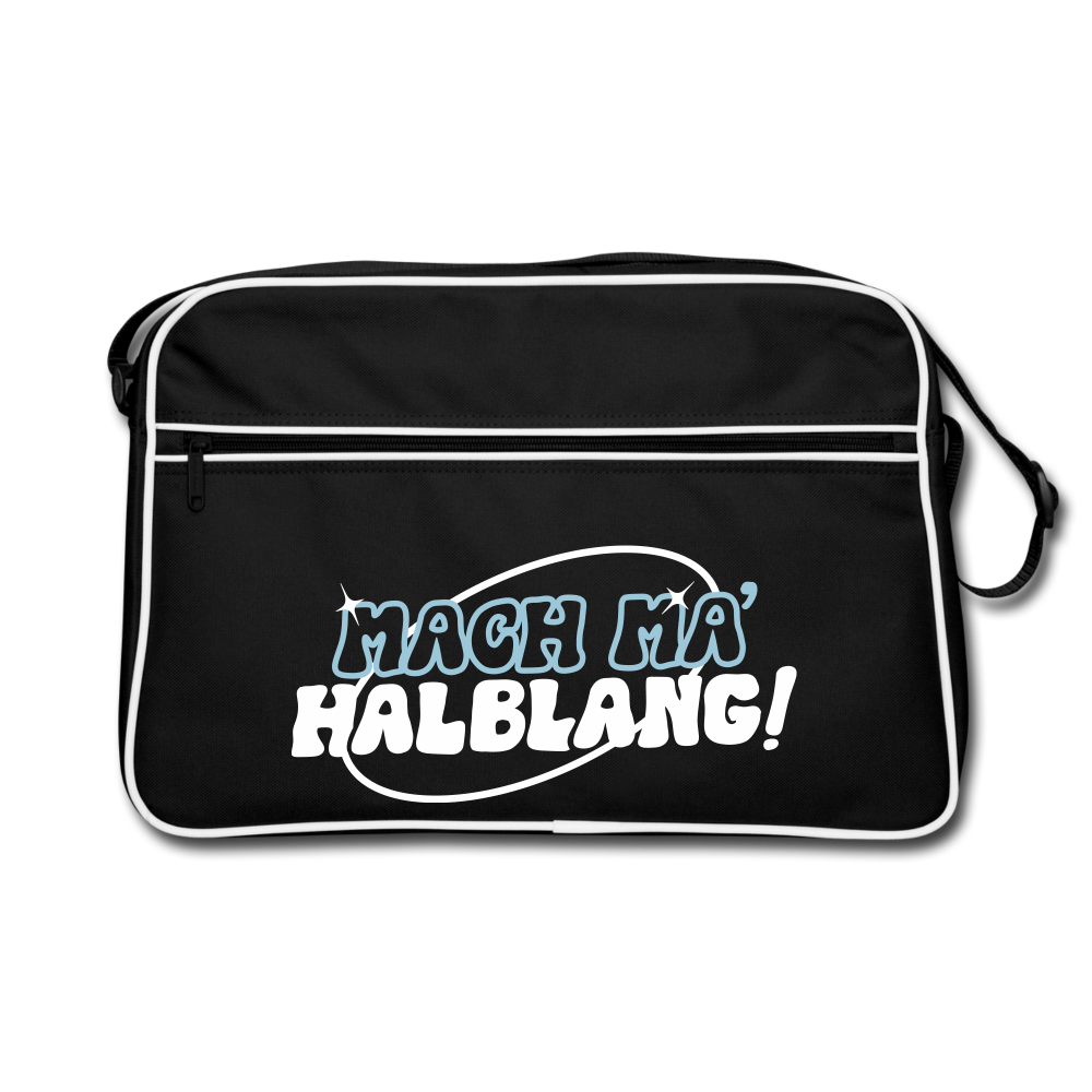Mach ma’ halblang! - Retro Tasche - Schwarz/Weiß