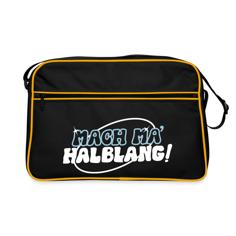 Mach ma’ halblang! - Retro Tasche - Schwarz/Gold