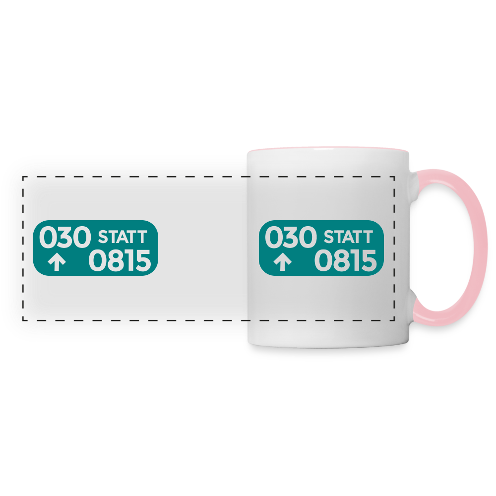 030 statt 0815 - Tasse zweifarbig - Weiß/Pink