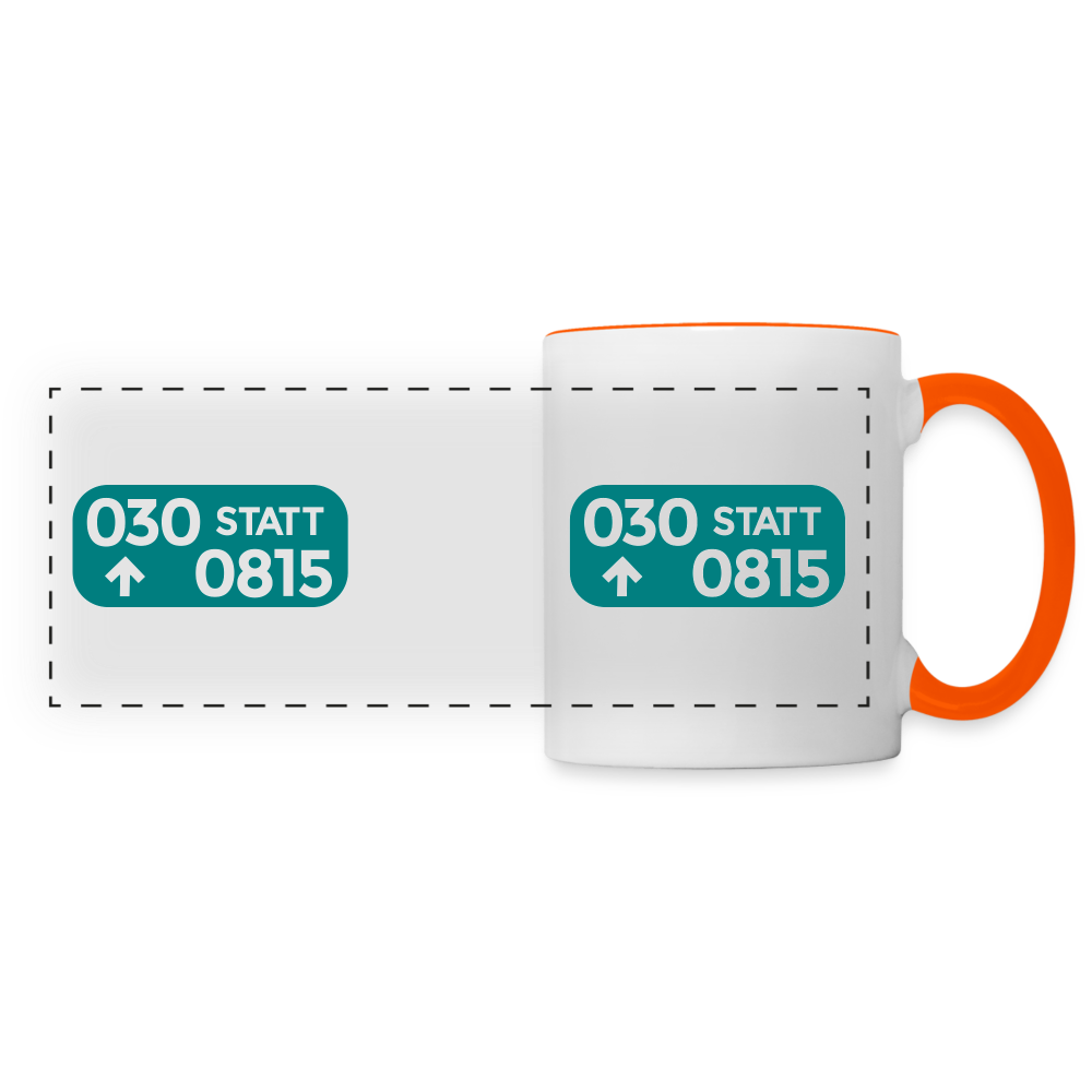 030 statt 0815 - Tasse zweifarbig - Weiß/Orange