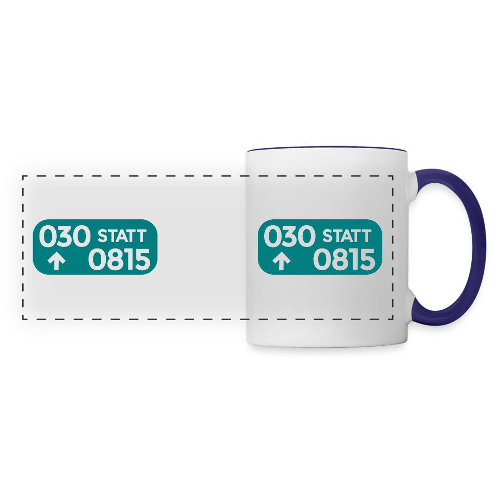 030 statt 0815 - Tasse zweifarbig - Weiß/Kobaltblau