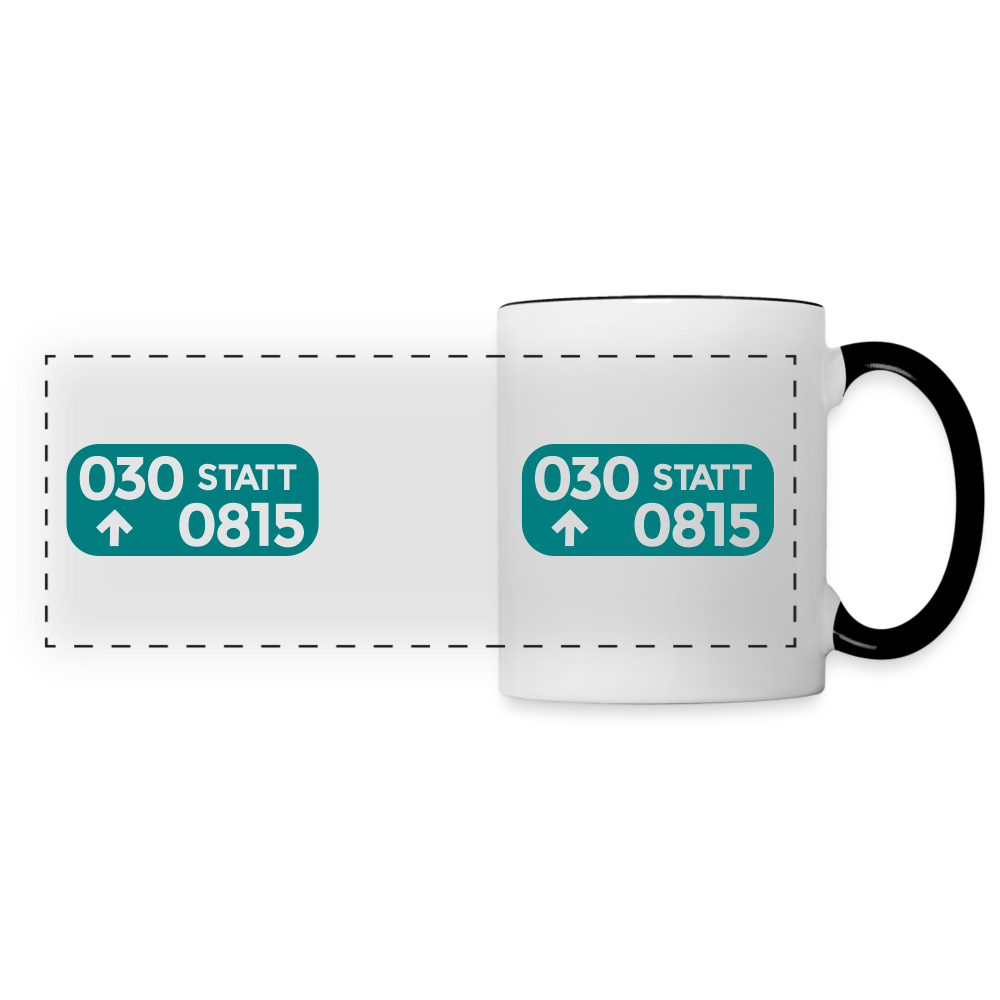 030 statt 0815 - Tasse zweifarbig - Weiß/Schwarz