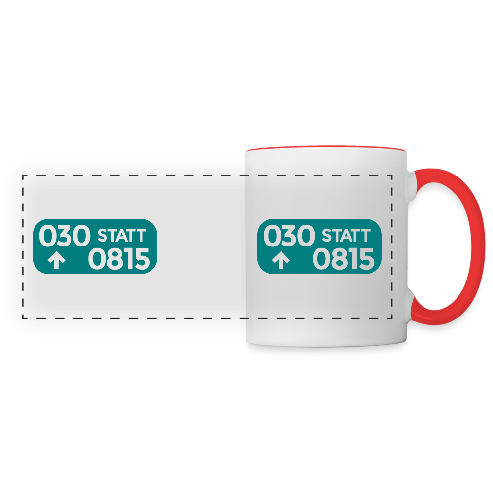 030 statt 0815 - Tasse zweifarbig - Weiß/Rot