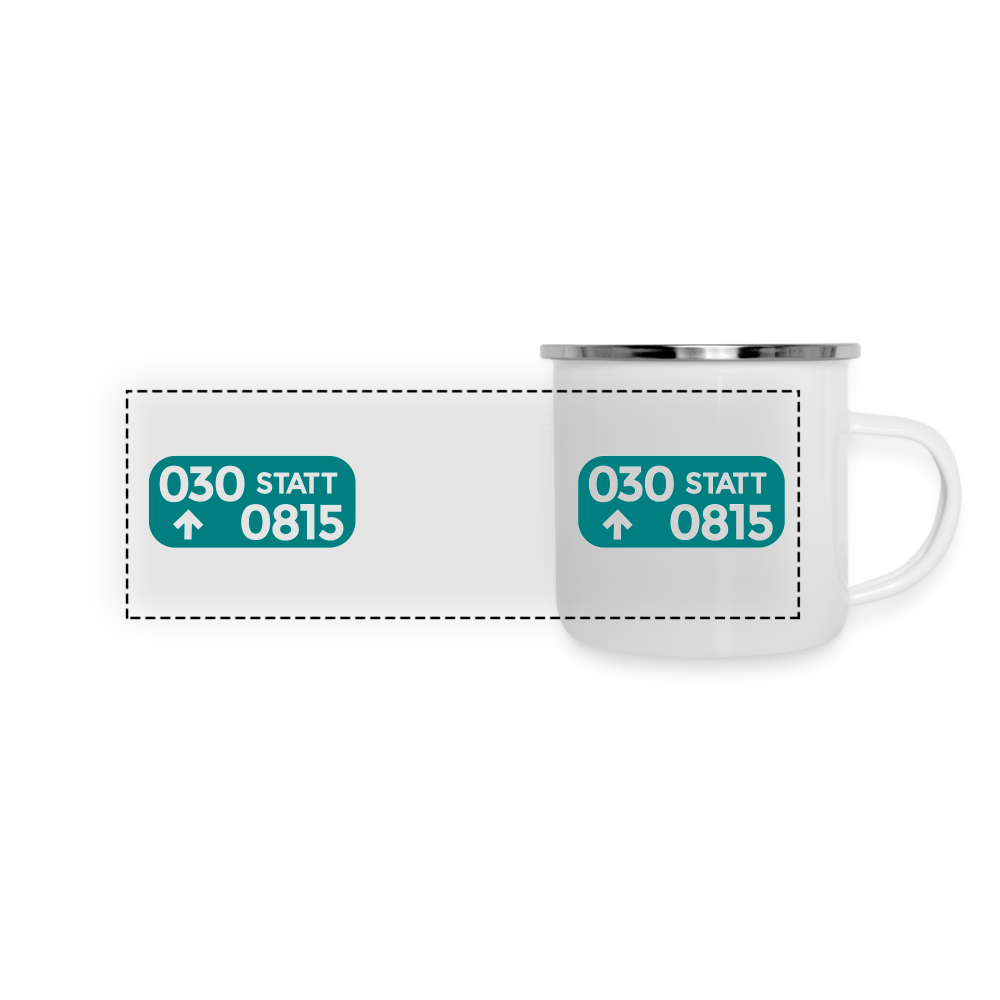 030 statt 0815 - Emaille Tasse - Weiß