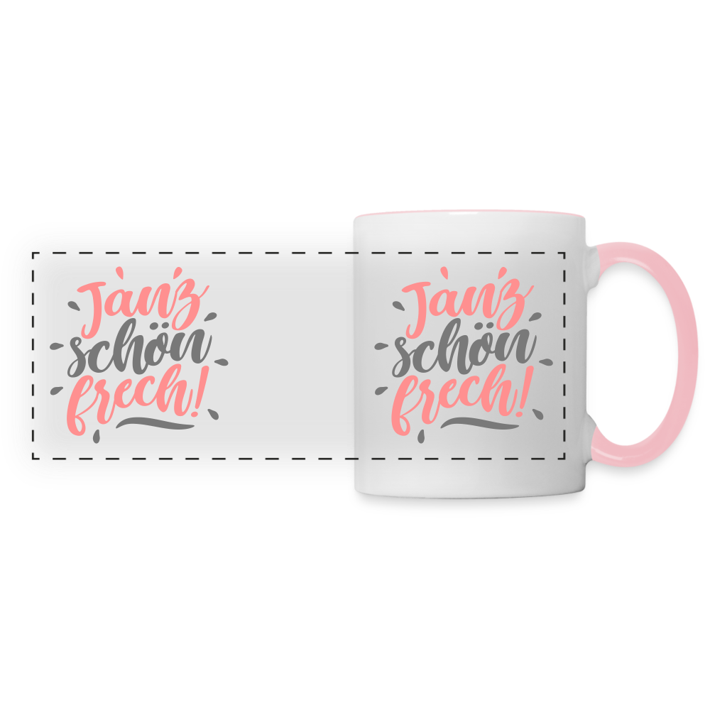 Janz schön frech! - Tasse zweifarbig - Weiß/Pink