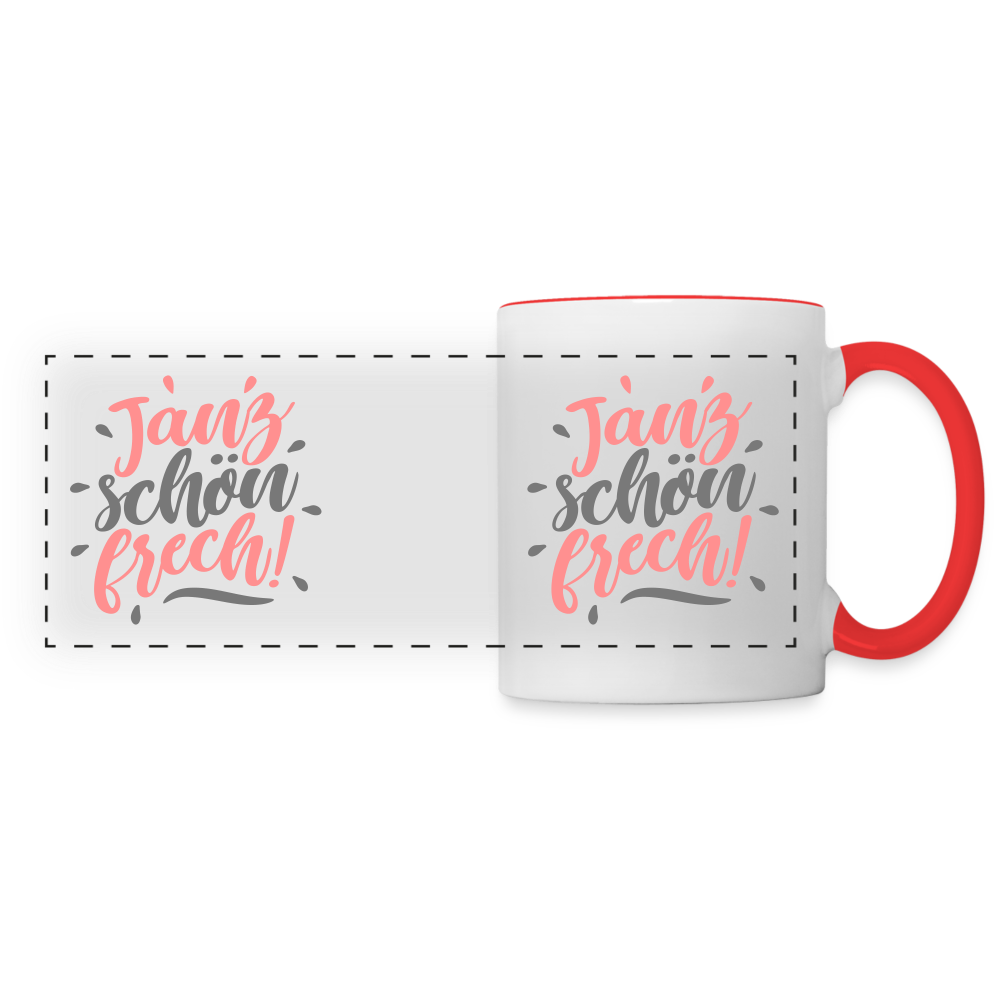 Janz schön frech! - Tasse zweifarbig - Weiß/Rot