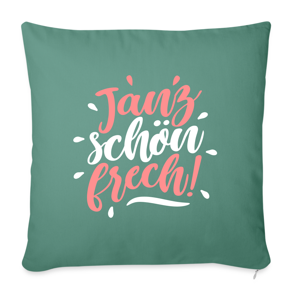 Janz schön frech! - Sofakissen mit Füllung (45 x 45 cm) - Tanngrün